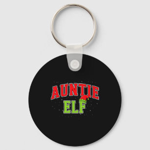 Auntie Elf Christmas Family Matching Group Xmas Si Keychain