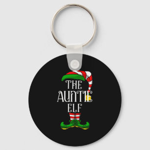 Auntie Elf Family Matching Christmas Group Keychain