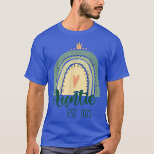Auntie EST 2022 Leopard Boho Rainbow Auntie Life T-Shirt