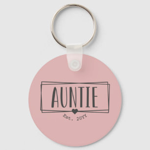 Auntie Est. Custom Aunt established New Aunt Gifts Keychain