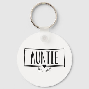 Auntie Est. Custom Aunt established New Aunt Gifts Keychain