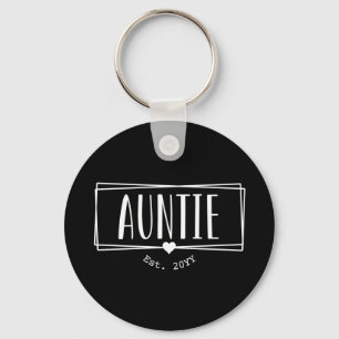 Auntie Est. Custom Aunt established New Aunt Gifts Keychain