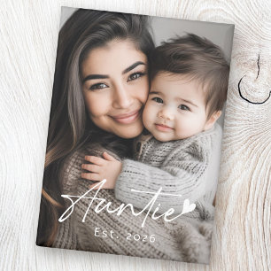Auntie Est year handwritten script heart Magnet