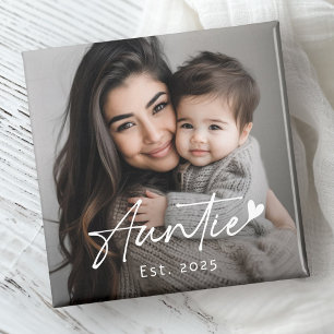 Auntie Est year handwritten script heart Magnet