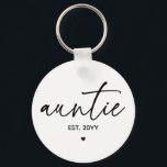 Auntie Established Elegant Typography New Aunt Keychain<br><div class="desc">Auntie Established Elegant Typography New Aunt</div>