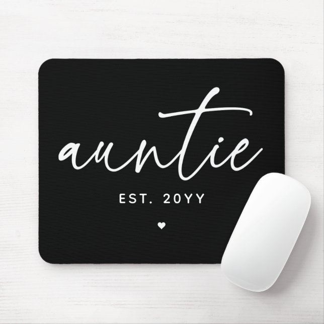 Auntie Established Elegant Typography New Aunt Mouse Pad (With Mouse)