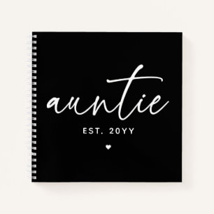 Auntie Established Elegant Typography New Aunt Notebook