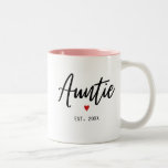 Auntie Established Modern Minimalist Mug<br><div class="desc">Celebrate the new auntie with this modern and simple typography design.</div>