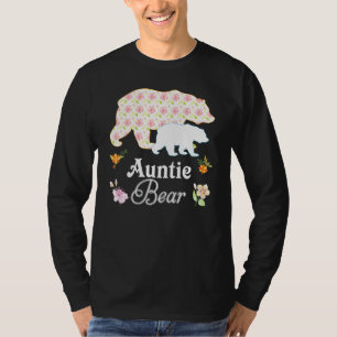 Auntie Floral Flower Bear Cute Family Mommy Grandm T-Shirt