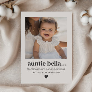 Auntie Godmother Square Photo Invitation