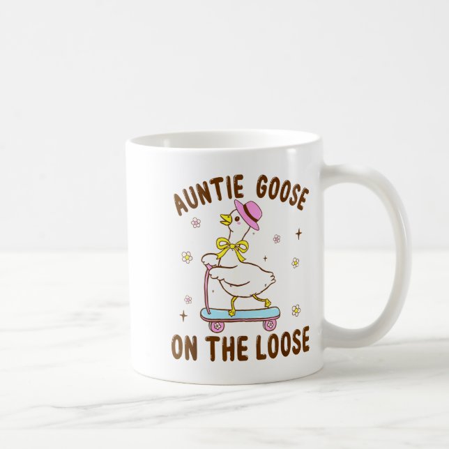 Auntie Goose On The Loose Funny Birthday Matching  Coffee Mug (Right)