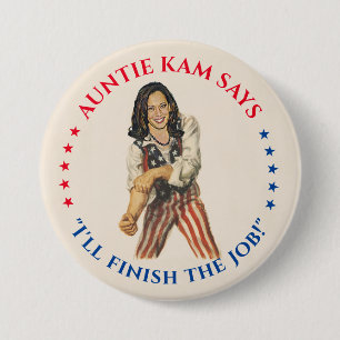 Auntie Kam 2024 3 Inch Round Button