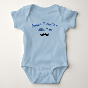 Auntie Little Man Nephew Boy Newborn Cute Baby Bodysuit
