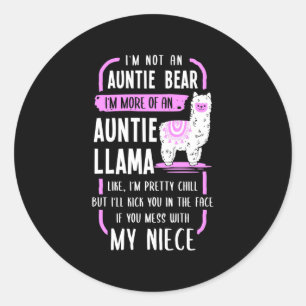 Auntie Llama Classic Round Sticker