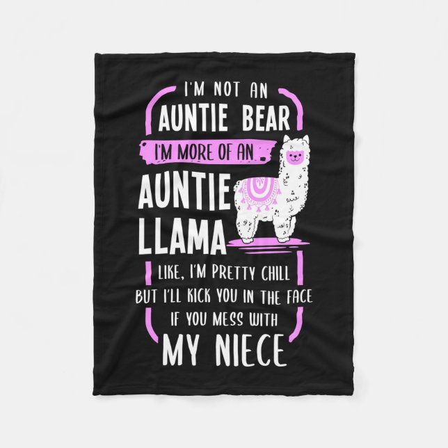 Auntie Llama Fleece Blanket (Front)