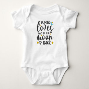 Auntie Loves Me To The Moon And Back Baby Bodysuit