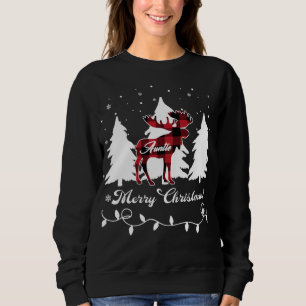 Auntie Moose Buffalo Red Plaid Christmas Matching Sweatshirt