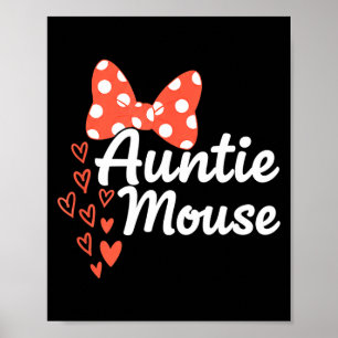 Auntie mouse cute minnie bow hearts aunt family poster