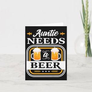 Auntie Needs A Beer Bride And Groom Drinker Beers  Card