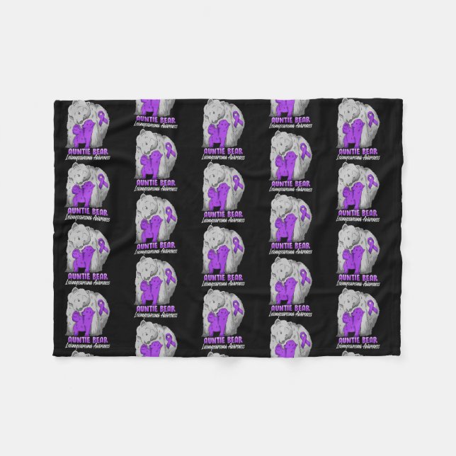 Auntie of a Child with Leiomyosarcoma Related Fleece Blanket (Front (Horizontal))