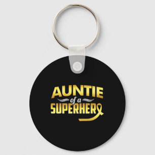 Auntie Of A Superhero Childhood Cancer Awareness  Keychain