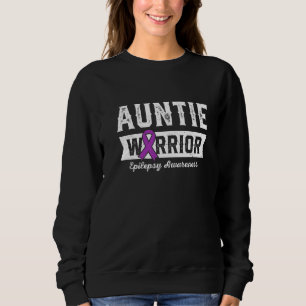 Auntie of a Warrior Epilepsy Auntie Purple Ribbon Sweatshirt