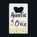 Auntie of MR Onederful Funny 1st Birthday T-Shirt Credit Card Bottle Opener<br><div class="desc">Auntie of MR Onederful Wonderful Funny 1st Birthday T-Shirt Auntie of Mr Onederful First One-Derful Matching T-Shirt mr onederful, birthday, 1st birthday, one derful, 1st birthday party baby, 1st b day, newborn, auntie wonderful, mr onederful 1st birthday, auntie of mr onederful, matching, family matching for birthday, 1 year old, baby...</div>