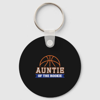Auntie Of Rookie 1st Birthday Sketll Theme Matchin Keychain