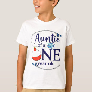 Auntie Of The Big One Fishing Boy First Birthday O T-Shirt