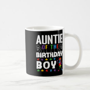 Auntie Of The Birthday Boy Autism Awareness Puzzle Coffee Mug