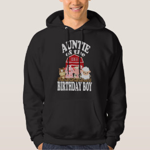 Auntie Of The Birthday Boy Farming Animals B-day P Hoodie