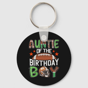 Auntie Of The Birthday Boy Game Day Football  Keychain