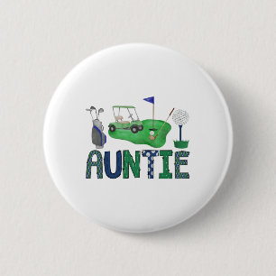 Auntie Of The Birthday Boy Hole In One Golf Sport 2 Inch Round Button