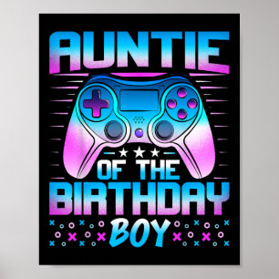 Auntie Of The Birthday Boy - Matching Video Game B Poster