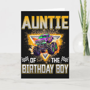 Auntie Of The Birthday Boy Monster Truck Birthday  Card