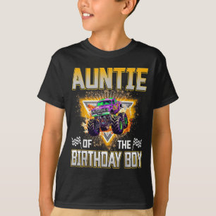 Auntie Of The Birthday Boy Monster Truck Birthday  T-Shirt