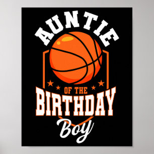 Auntie Of The Birthday Boy Sketll Theme Bday Party Poster