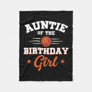 Auntie Of The Birthday Girl Sketll Sport Lovers  Fleece Blanket