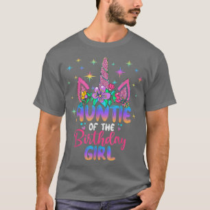 Auntie Of the Birthday Girl Unicorn Birthday Party T-Shirt