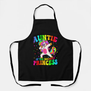 Auntie of the Birthday Princess Girl Dabbing Unico Apron