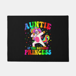 Auntie of the Birthday Princess Girl Dabbing Unico Doormat