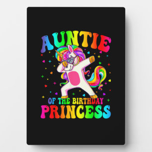 Auntie of the Birthday Princess Girl Dabbing Unico Plaque