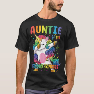Auntie of the Birthday Princess Girl Dabbing Unico T-Shirt