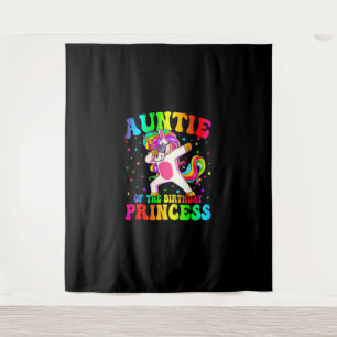Auntie of the Birthday Princess Girl Dabbing Unico Tapestry