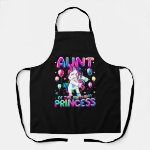 Auntie of the Birthday Princess Girl Flossing Unic Apron