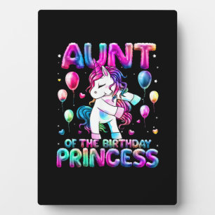 Auntie of the Birthday Princess Girl Flossing Unic Plaque