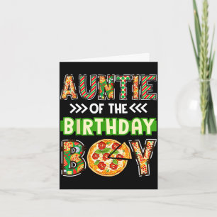 Auntie of the boy birthday boy pizza lover party card