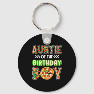 Auntie of the boy birthday boy pizza lover party  keychain