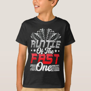 Auntie of the fast one birthday 1st race car famil T-Shirt