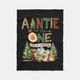 Auntie of the one happy camper 1st birthday fleece blanket